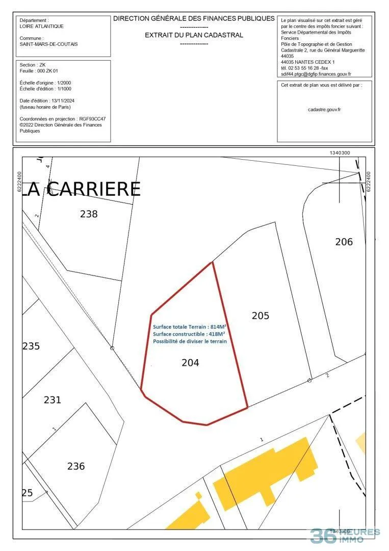 Building Plot à Saint-Mars-de-Coutais